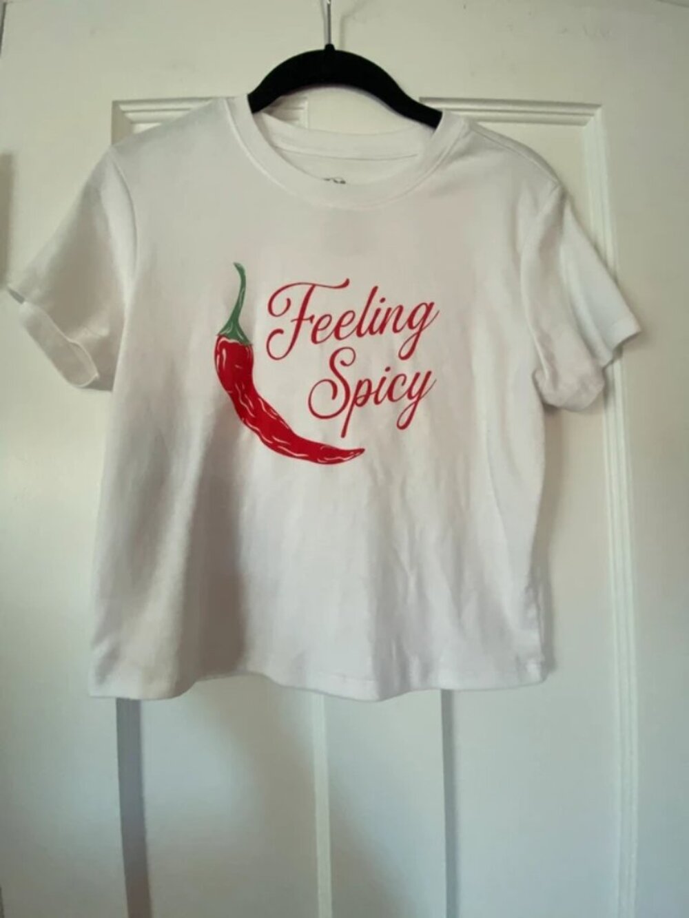 Womens 2xl feelin spicy pepper baby tee cropped top